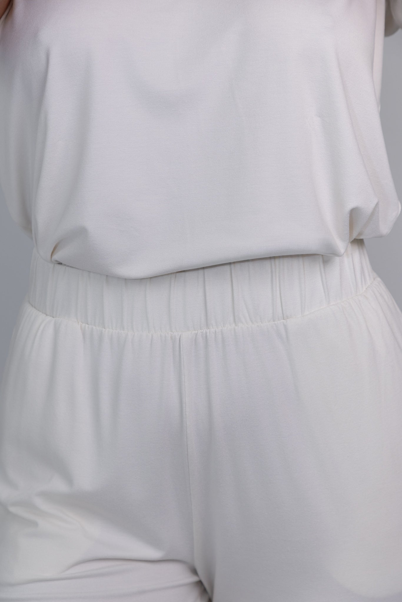 soft bamboo high waist  trousers ruching detail 
