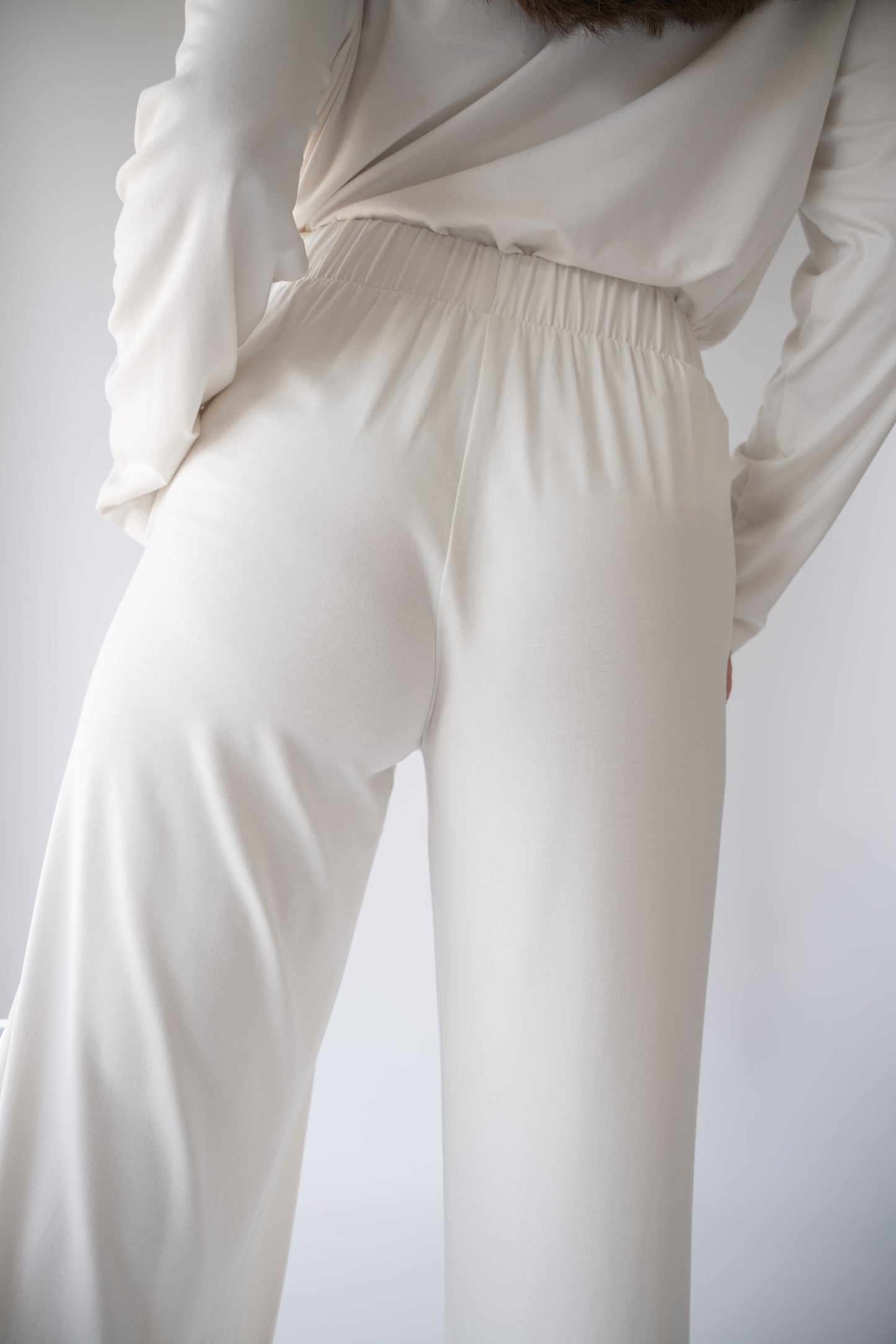 ultra soft high waist bamboo pyjama trousers back 