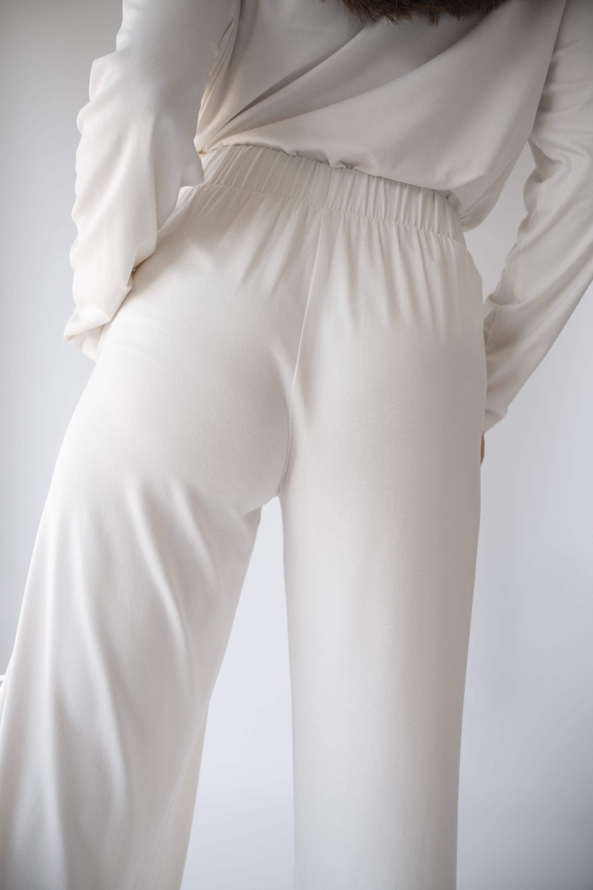 ultra soft high waist bamboo pyjama trousers back 