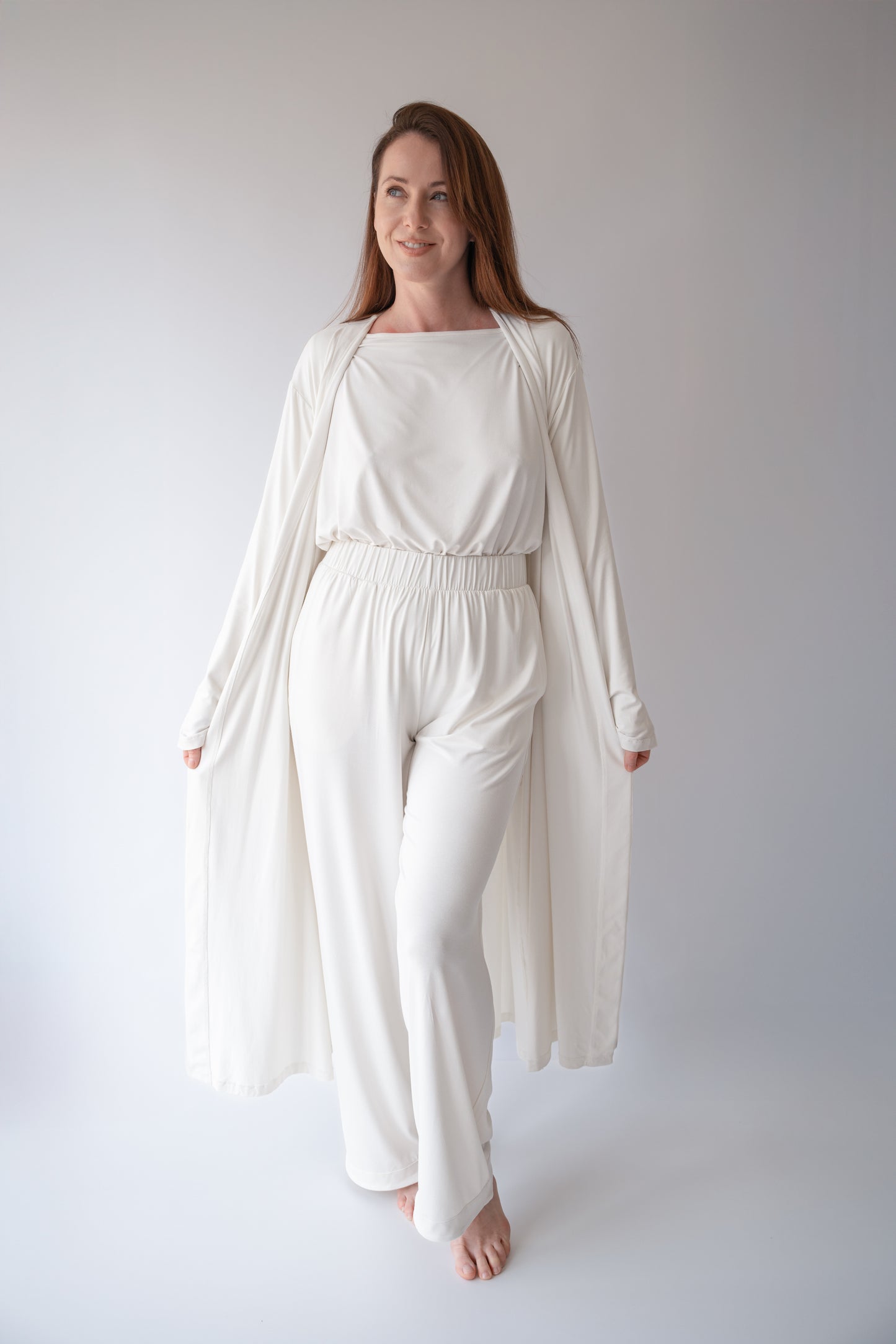 ultra soft premium high waist bamboo pyjama trousers front