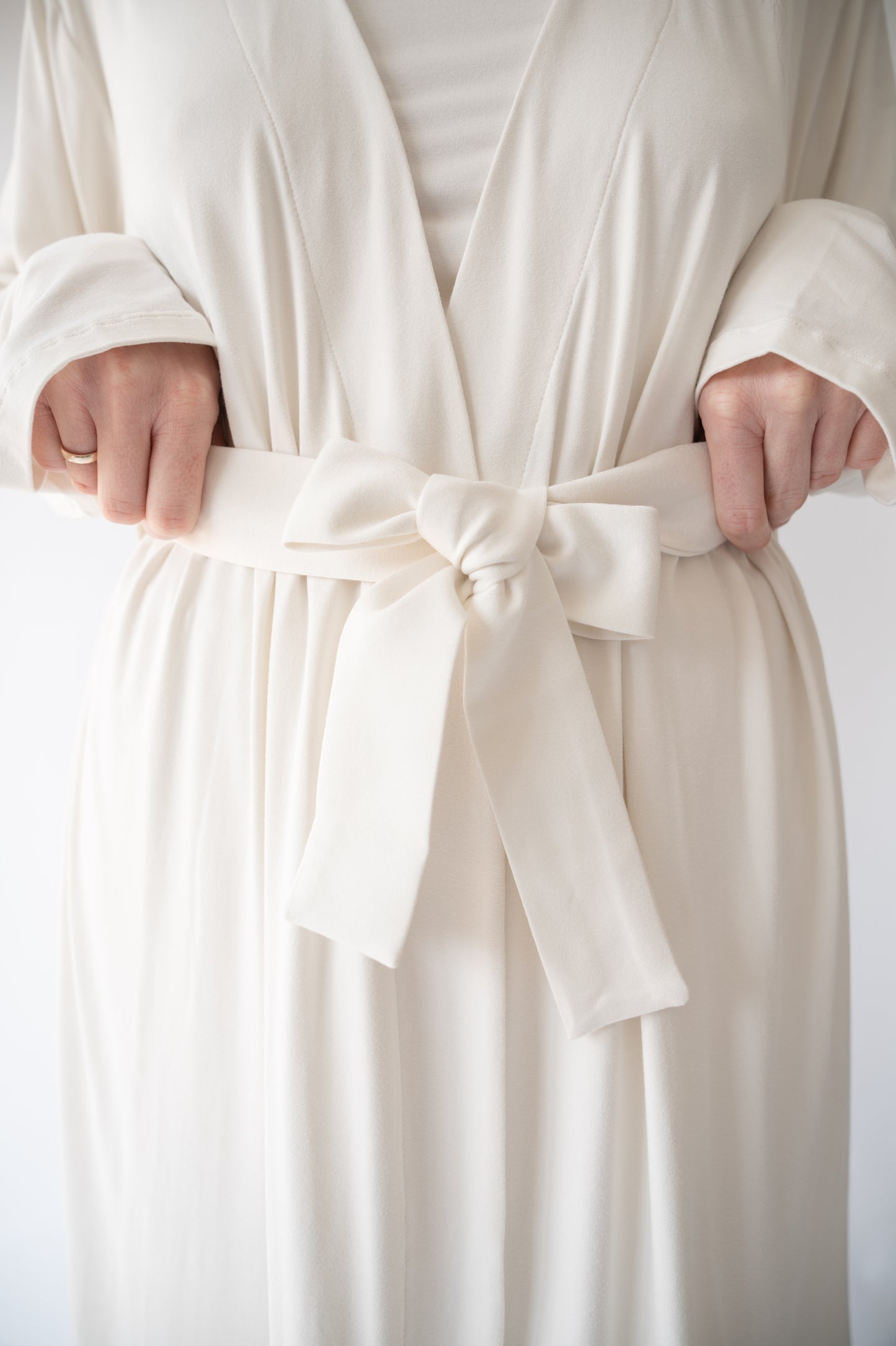 luxury bamboo robe in cannoli cream